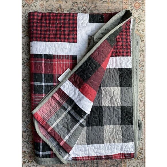 Simple Plaid Puzzle Zag Thread Bed Blanket/Coverlet - Picture 8 of 8